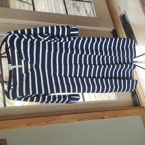 Hatley Blue & White‎ Striped Long Sleeve Vneck Sz. XL Dress